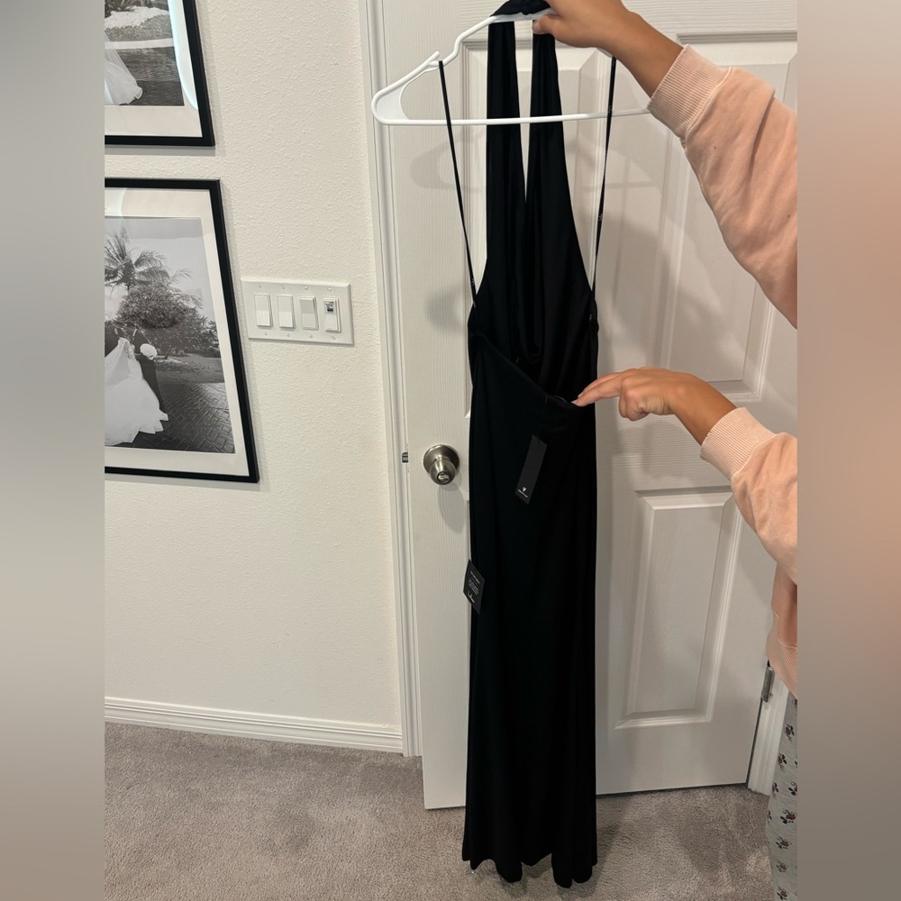 Elegant Black Cowl Neck Dress